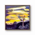 GERARD 12X12 IN-Abstract Expressionist Original Acrylic Painting Canvas Saguaro — photo 2