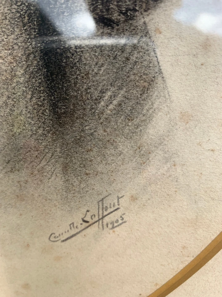 Dessin signé 1905 portrait d"un officier MILITAIRE première guerre mondiale - Photo 3/4