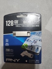 PNY - 128GB DUO LINK USB 3.2 Type-C Dual Flash Drive - Silver New Bulk Package