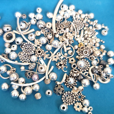 Bali 925 Sterling Silver Beads Findings Lot 65g Mixed Spacers - D09