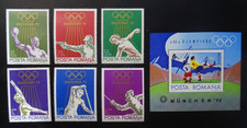 Romania Mi 3035-3040 + Block 97 **, Sc 2341-2346 + C186 MNH, Summer Olympics