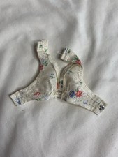 Vintage Floral Barbie Swim Bra Top Snap Button Rare