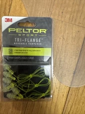 Sport Tri-Flange Corded Reusable Earplugs, 3 Pair, Noise Reduction Rating (NRR) 