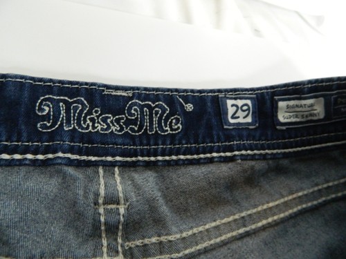 Miss Me Jeans Women's Size 29 Mid Rise Skinny Jeans Rhinestone Dark Wash - Picture 7 of 7
