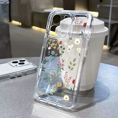 Floral Clear TPU Phone Case Compatible with Xiaomi Redmi Note 14 13 12 Pro