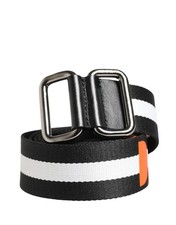Dolce&Gabbana Men Black White Waist Belt Nylon Striped Casual Strap Sz 100cm 40"
