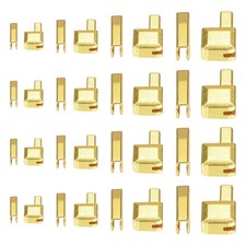 4Set Zipper Repair Kits, 4Sizes Retainers Box  Insertion Pins Gold Tone 
