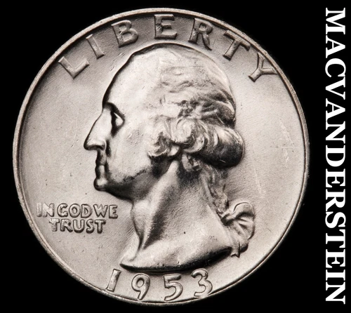 1953-D Silver Washington Quarter - Choice Gem Brilliant Unc  Lustrous  #i1650