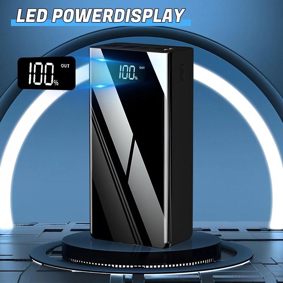 100000mah power bank pd22. 5w fast charging external battery pack with flashlight