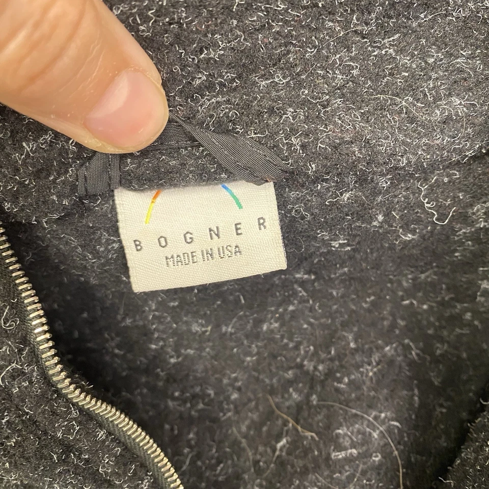 Vintage Bogner Sports Wool Blend Sweater Quarter-Zip Cinch Waist Embroidered - Image 2 of 4