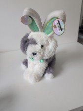 FAO Schwarz Plush 12" Sheepdog Puppy Dog Stuffed Animal with Easter Bunny Ears