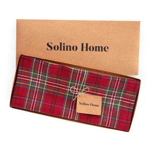 Solino Home Linen Table Runner for Christmas Decor Dining, Classic Tartan Plaid - Picture 4 of 4