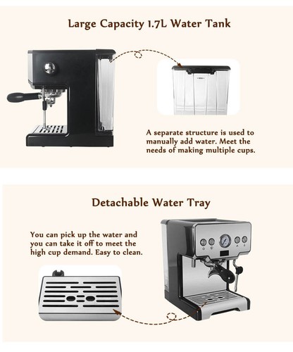 CORRIMA Halbautomat Espressomaschine CRM3605 mit PID, 58mm 220-230V - Bild 12 von 12