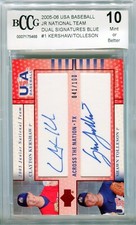 CLAYTON KERSHAW 2005 Upper Deck USA dual Auto 041/100 rookie BCCG 10 MINT