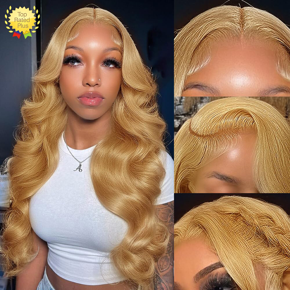 💗13×4 Honey Blonde Body Wave HD Lace Front Wig Human Hair
