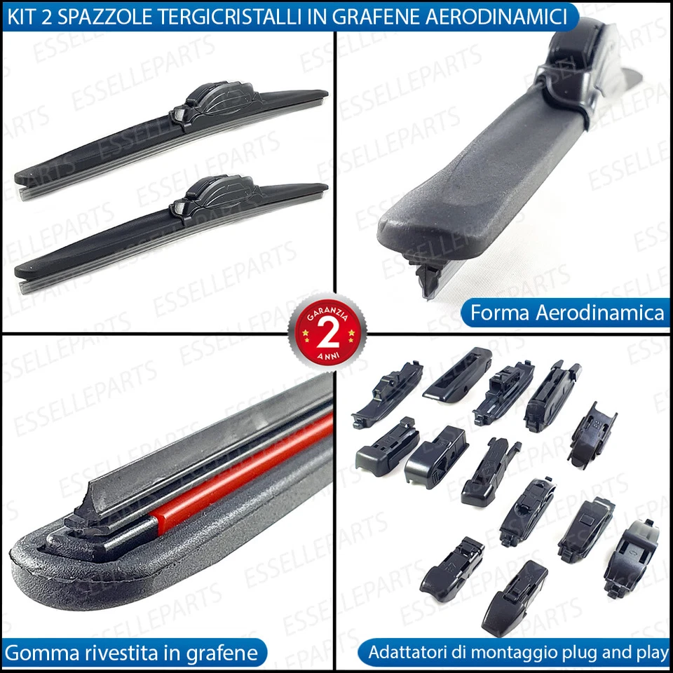 KIT 2 SPAZZOLE TERGICRISTALLO AERODINAMICHE PER LAND ROVER DISCOVERY II - Immagine 2 di 4
