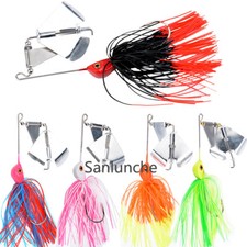 5pcs Spinnerbait Blade Bait Rubber Skirt Buzzbait Fishing Lures Tackle 14.7g