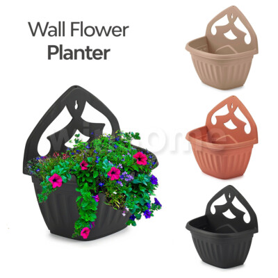 Hanging Baskets Planter Large Plastic Plant Pots Fence Flower Pot Holder  Garden | eBay