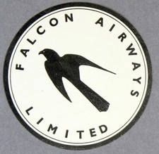 FALCON AIRWAYS VINTAGE ORIGINAL AIRLINE LUGGAGE LABEL BAGGAGE BAG
