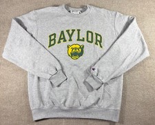 Baylor University Champion Sweatshirt Crew Medium Grey Athletic West Pullover