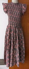 Perry Walker Women’s Floral Ruffle Sleeve Smocked Maxi Dress Size 2