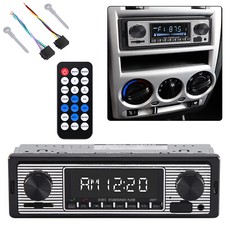FM Radio MP3 Player Bluetooth Vintage Car USB Classic Stereo Audio Receiver AUX