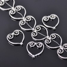 20pcs 20mm Tibetan Silver Metal Heart Loose Connector Beads DIY Jewelry Findings