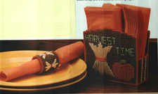 HARVEST TIME NAPKIN SET FALL DECOR PLASTIC CANVAS PATTERN INSTRUCTIONS