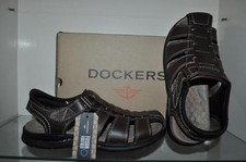 Dockers Marin Mens Leather Casual Sandals 90-30007 Dark Brown NIB