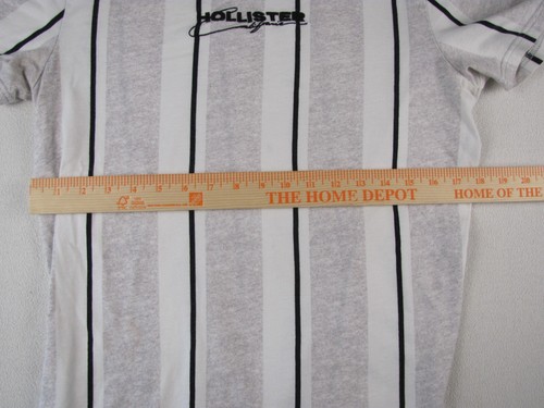 Camisa Hollister Para Hombre Mediana Blanca y Gris Horizontal Rayas Manga Corta - Imagen 3 de 13