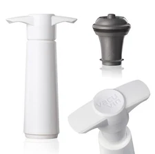 Wine Saver Pump White With Vacuum Stopper Grey Quality Airtight Seal For Opened 