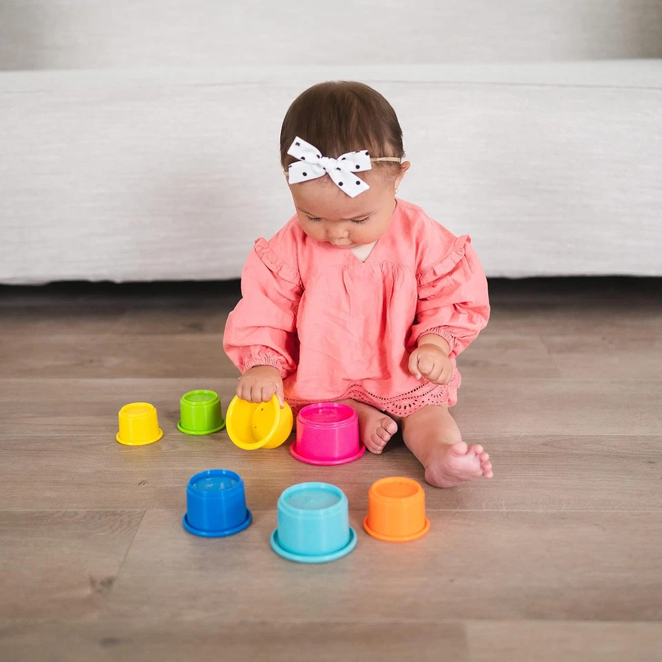 Stack & Count Stacking Cups - Colorful Baby Stacking Water Toys Set - Stackable - Image 3 of 4