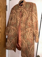 Size 20 Focus 2000 Woman's Paisley Jacket Mandarin Collar Color:rust /gold