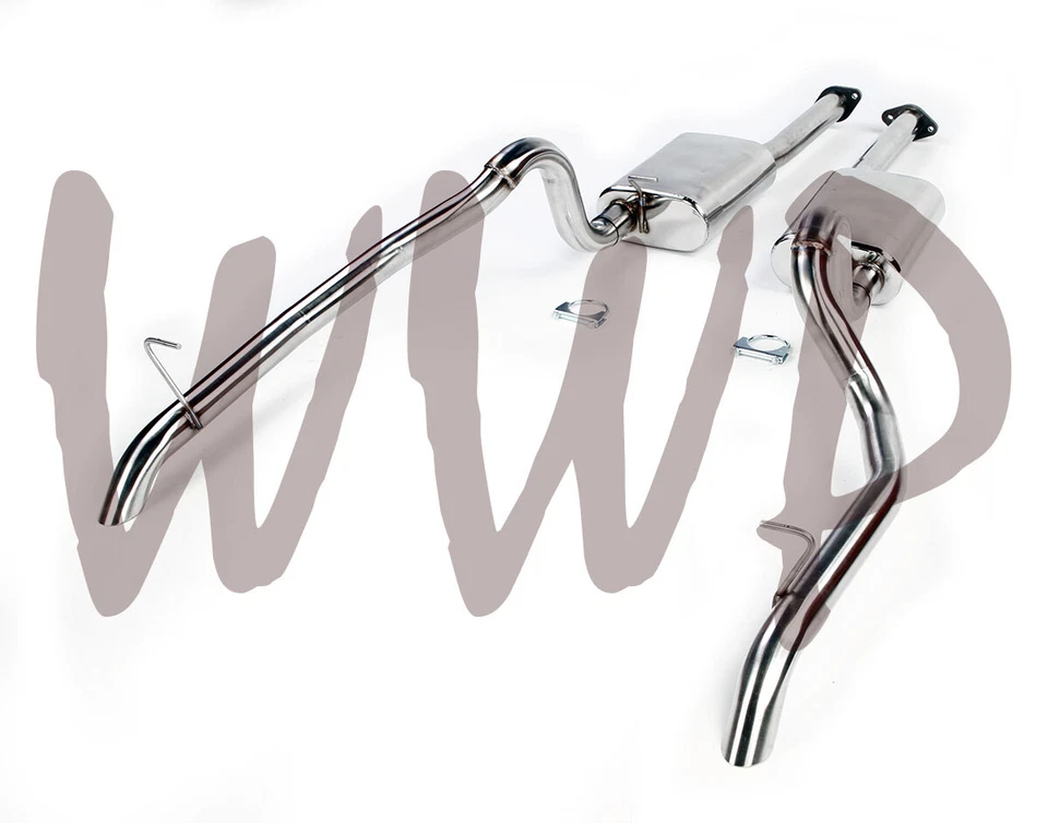 Kit de silenciador de escape doble acero inoxidable 2,5" CatBack 87-93 Ford Mustang 5,0 L FoxBody Foto 2 de 2