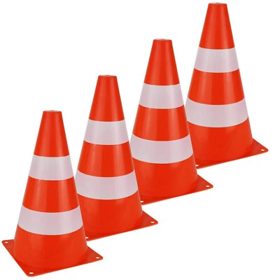 IDEN 4er Set Pylonen Verkehrskegel für Kinder Verkehrshütchen 4 Stück Pylone orange