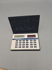 Vintage SHARP EL-869 ELSI MATE Solar Pocket Calculator w/Case TESTED  WORKING