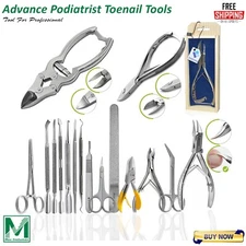 STAINLESS STEEL 16 PC PODIATRY CHIROPODY MANICURE PEDICURE NAIL CARE TOOLS KIT