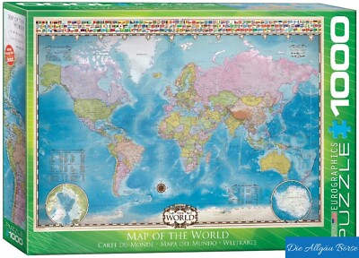 Eurographics Puzzle Map of the World 0557 Weltkarte 1000 Teile Neu OVP 