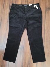 NWT Talbots Womens Corduroy Pants Size 22W BlackHigh Waist Straight Slimming NEW
