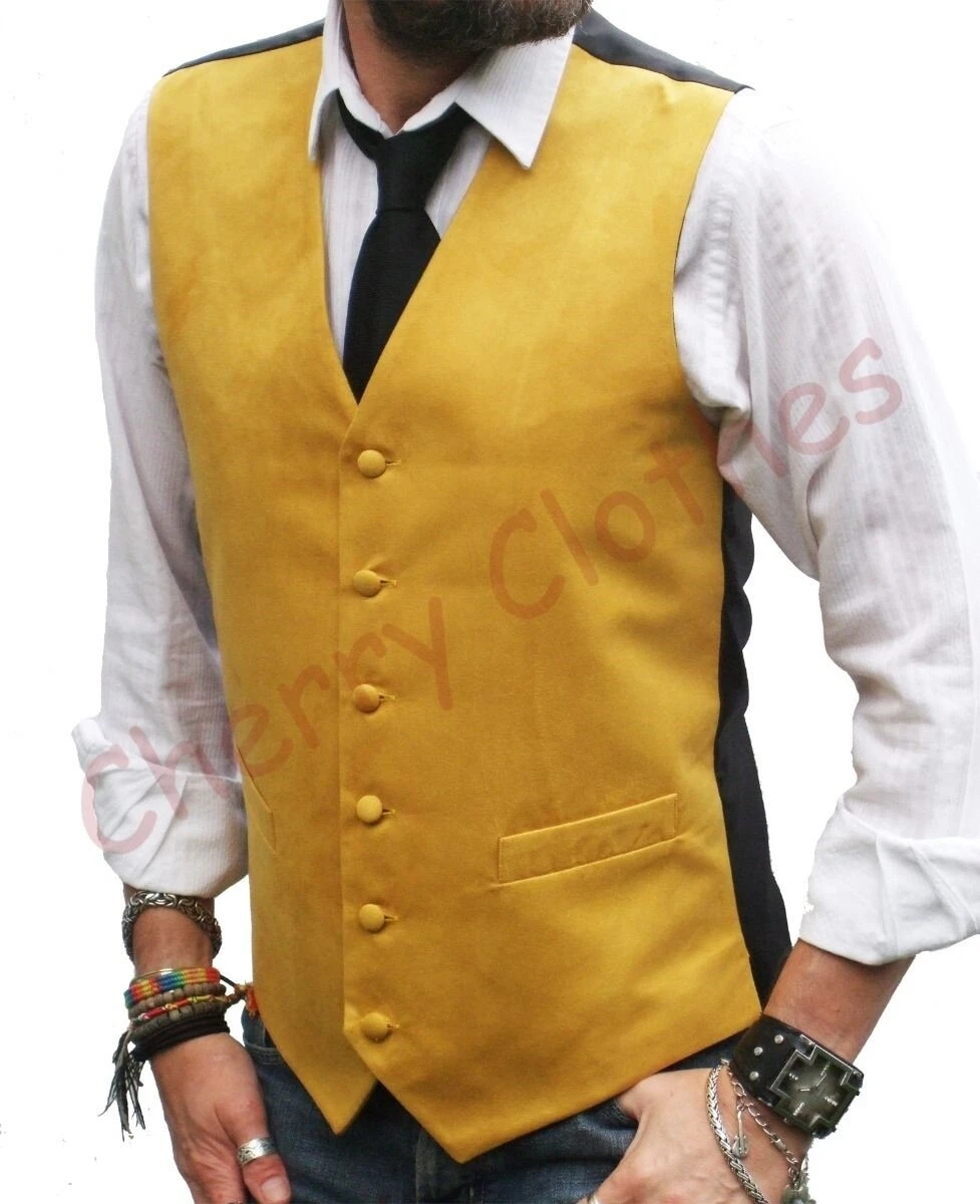 Mens yellow vest top sale