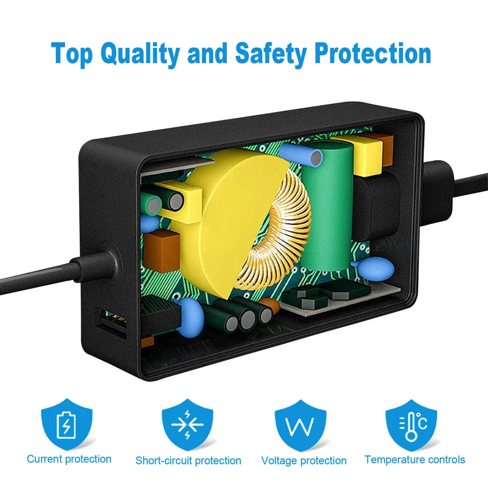 For Microsoft Surface Pro 3 4 5 6 7 X Wall Charger AC Power Adapter 1706 65W - Image 2 of 3