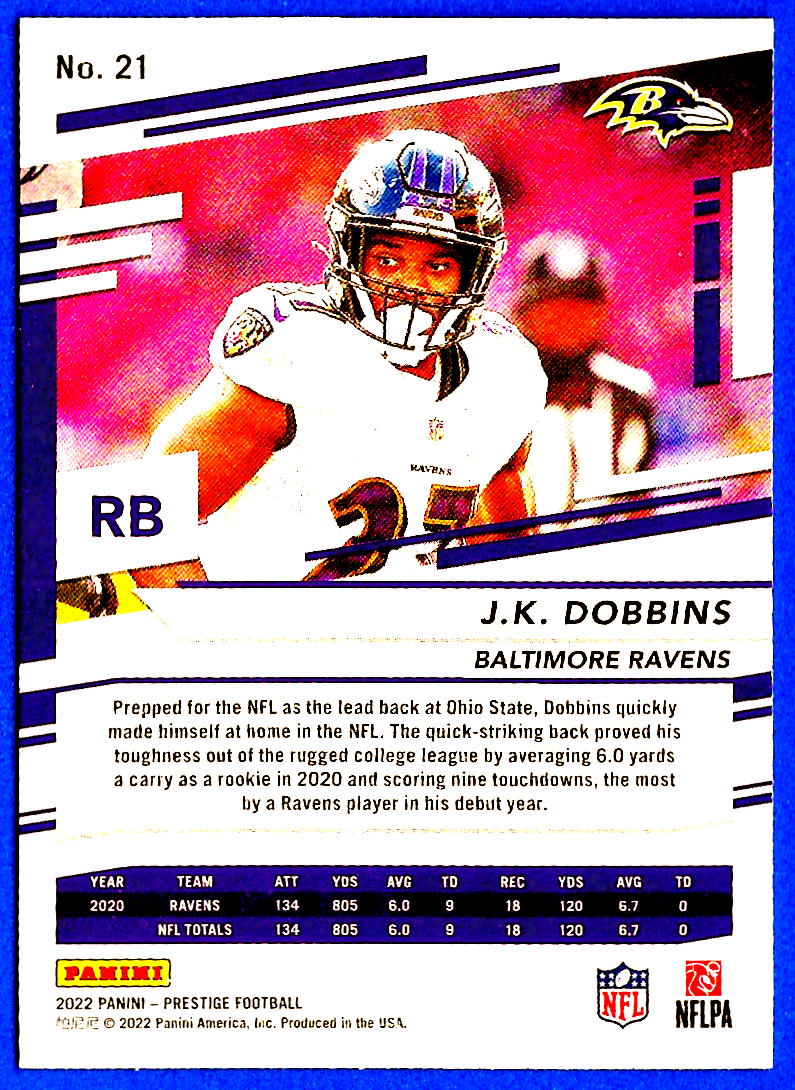 2022 Panini Prestige 21 J.K. Dobbins for sale online eBay