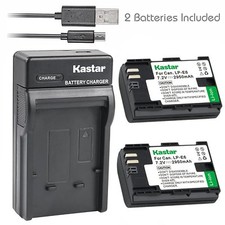 Kastar 2 Battery  Slim USB Charger for Canon LP-E6 LP-E6N LPE6 LPE6N LC-E6
