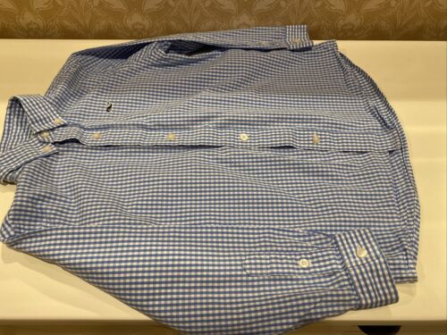 Vineyard Vines Toddler Boy Size 4T Blue Checkered Whale Long Sleeve Dress Shirt - Afbeelding 1 van 6