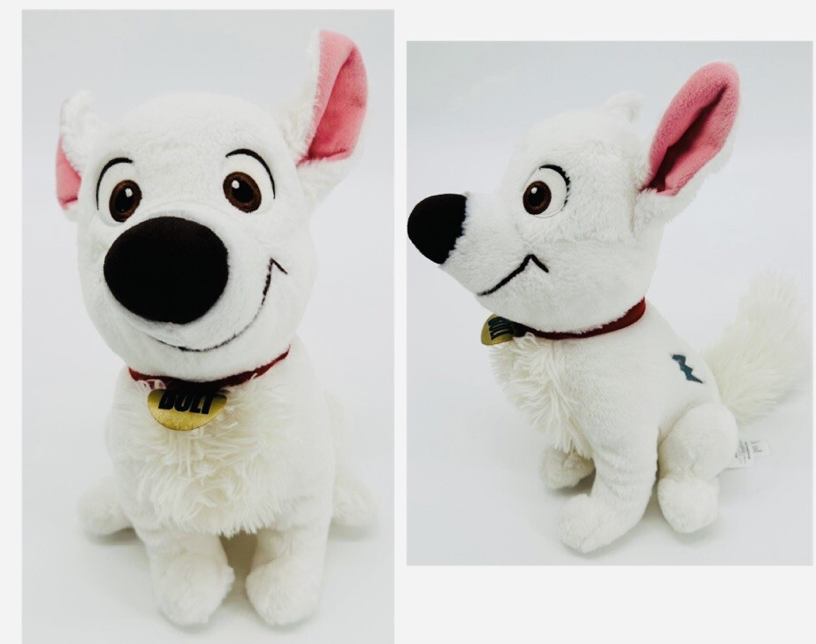 Disney Store Stamped Exclusive BOLT Plush 12” W/ Bolt Collar Clean