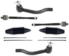 Front Inner & Outer Tie Rods & Universal Boots For Nissan Murano 2015 2018 2022