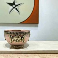 Copper Offering Bowls 3" Día Triple Moon Pentagram Spiritual Use Serving Bowl