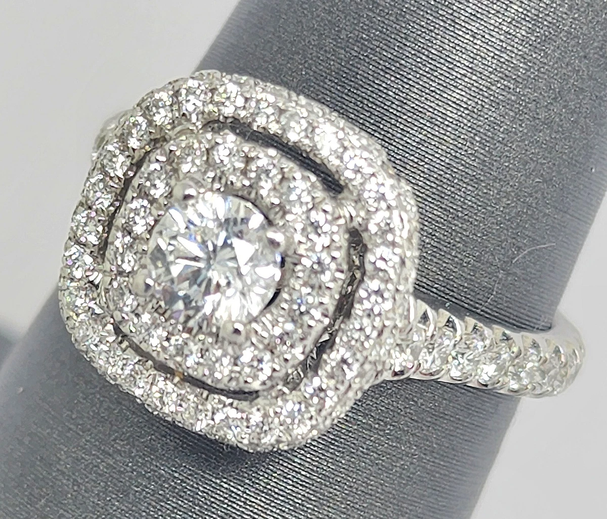Neil lane double halo cushion cut engagement ring sale