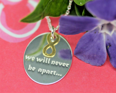 Sterling Silber ''We will never be apart'' Anhänger & Kette JCI51