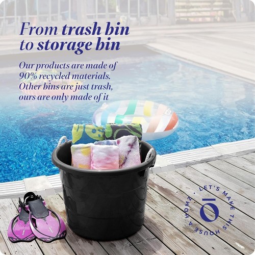 Eco-Friendly 2-Pack 17-Gallon Utility Tub with Rope Handles - Versatile Storage - Picture 7 of 11